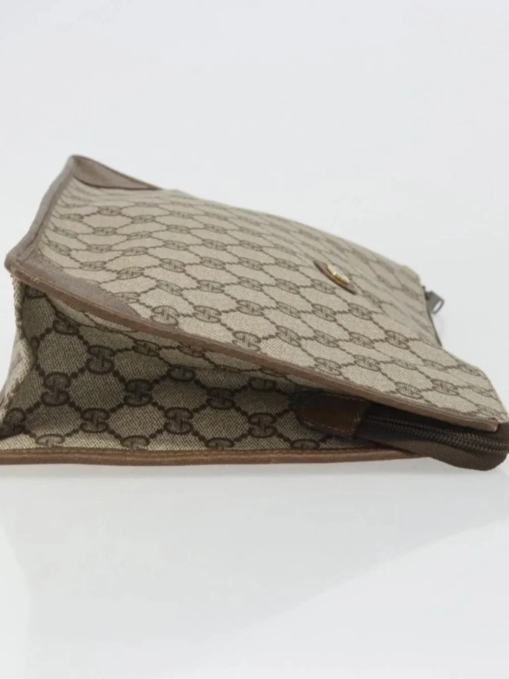 GUCCI GG Supreme Clutch Bag Clutch Bag PVC Beige Auth 188571
